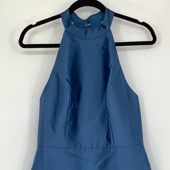 NEW! Alfred Sung Sz 10 High Neck Open Back Satin Cocktail Dress $200 msrp I22-15 - Picture 7 of 11